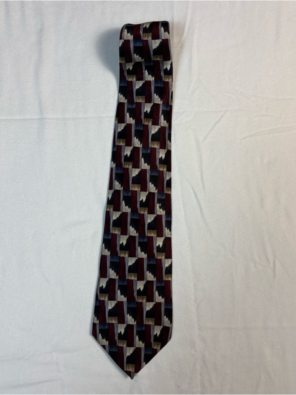 Vtg Pierre Cardin Mens Tieโ 100% Silk Multicolor Abstract Necktie 57x4โ USA